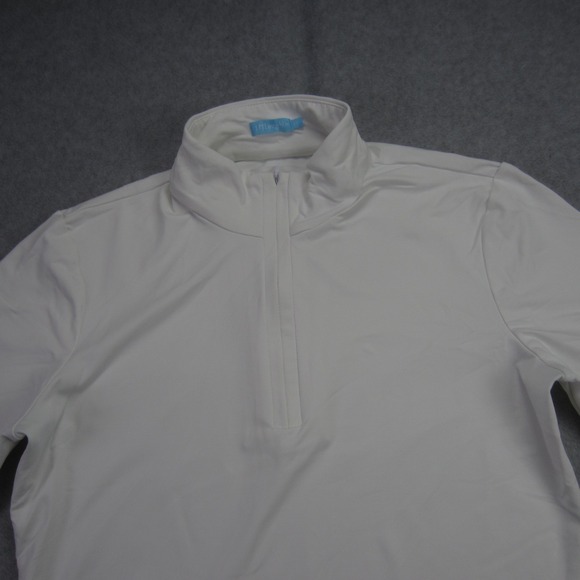 J McLaughlin Pullover Womens XS White Quarter Zip Long Sleeve Mock Neck Shirt - Picture 2 of 16